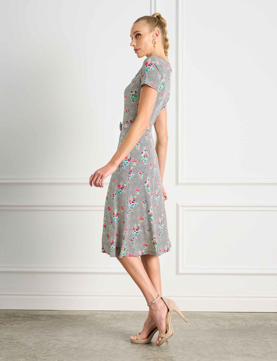 Matilde 'High Tea' Sheath Midi Dress With Belt