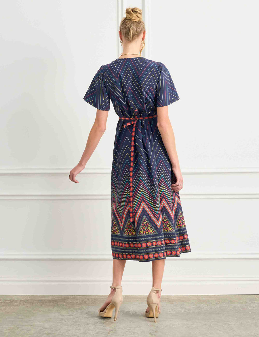 Lola 'Zig Zag' Empire Line Midi Dress