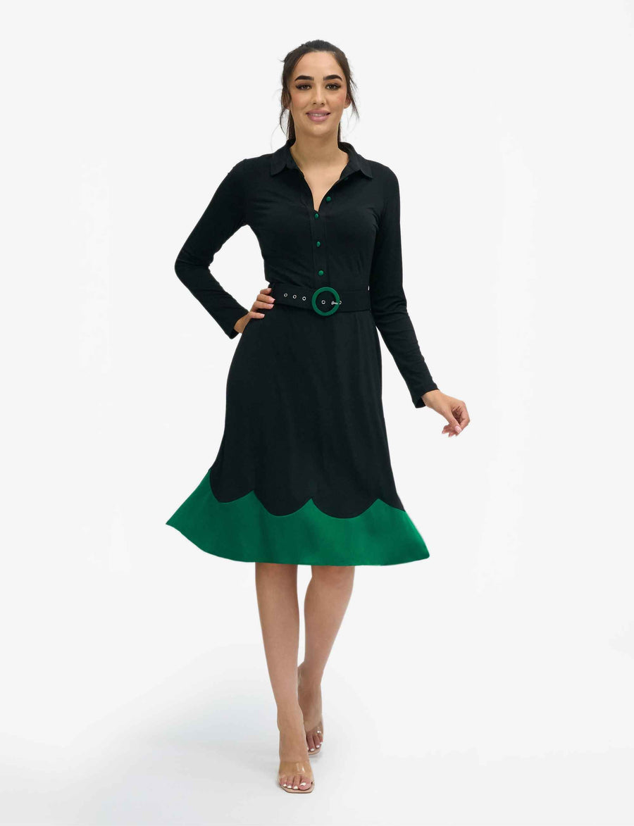 Irene 'LBD' Green Shirtmaker Dress NEW ARRIVAL