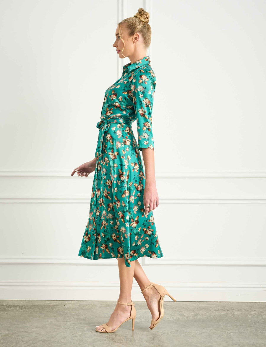 Theyre 'Peony Posey' Limited Edition 100% Silk Shirtdress