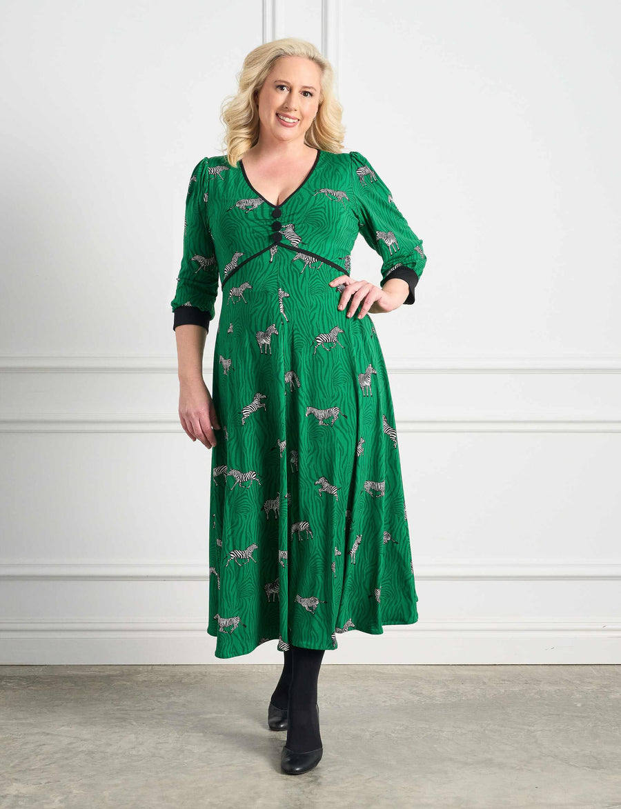 Alicia ' Savannah Stroll' Fit and Flare Empire Line Dress