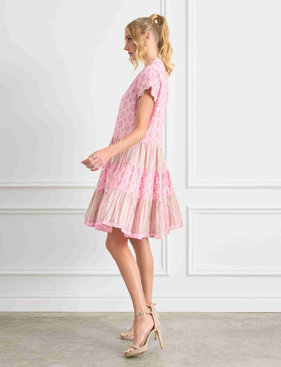 Simone 'Candy' Tiered Shift Shirtdress