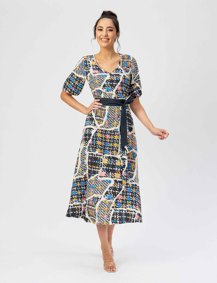 Taraji 'Ascot' Fit & Flare Midi Dress