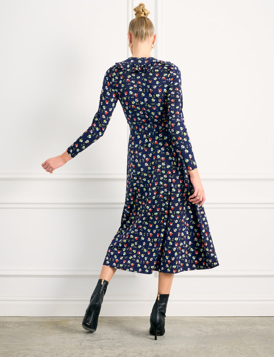 Camille 'Dotty Delight' Fit and Flare Midi Dress