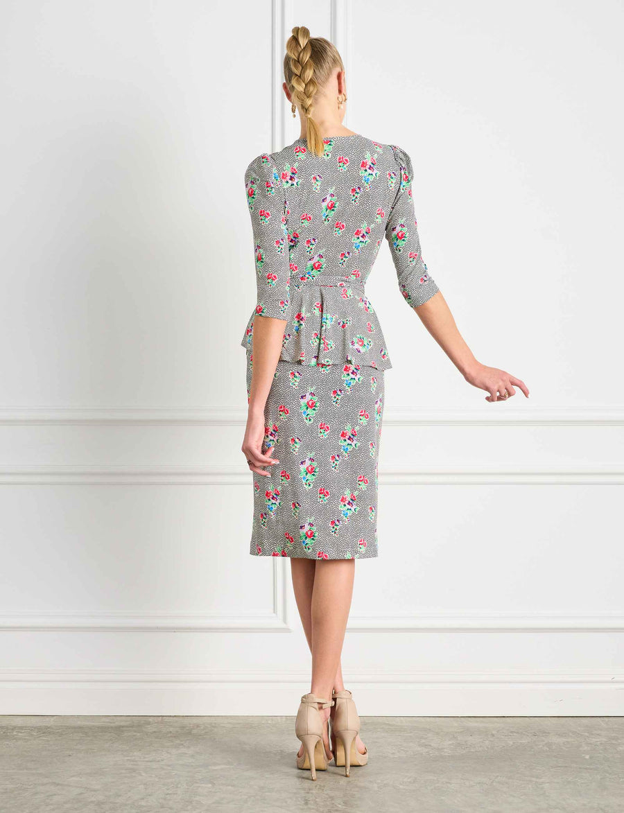Anais 'High Tea' Knee Length dress with Peplum