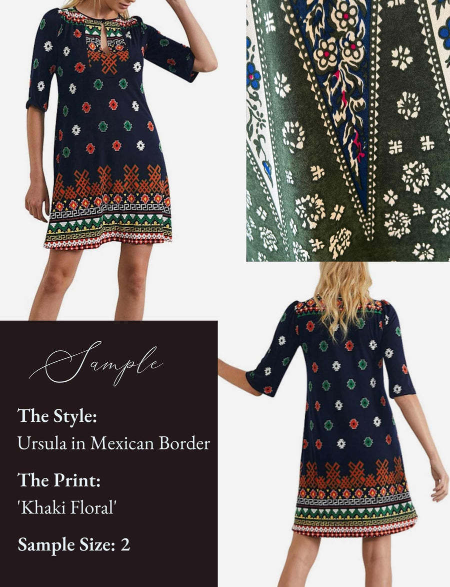 Sample 6: Ursula Style in Khaki Floral Print