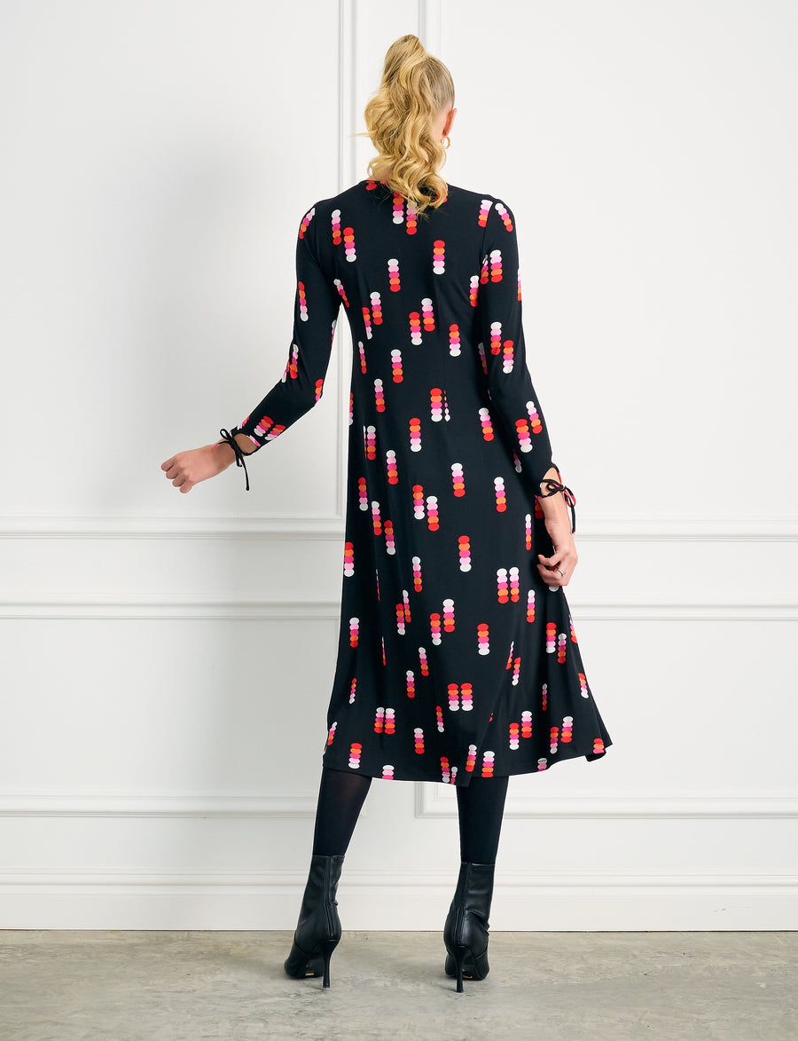 Frances 'City Lights' Feature Neckline A-Line Dress