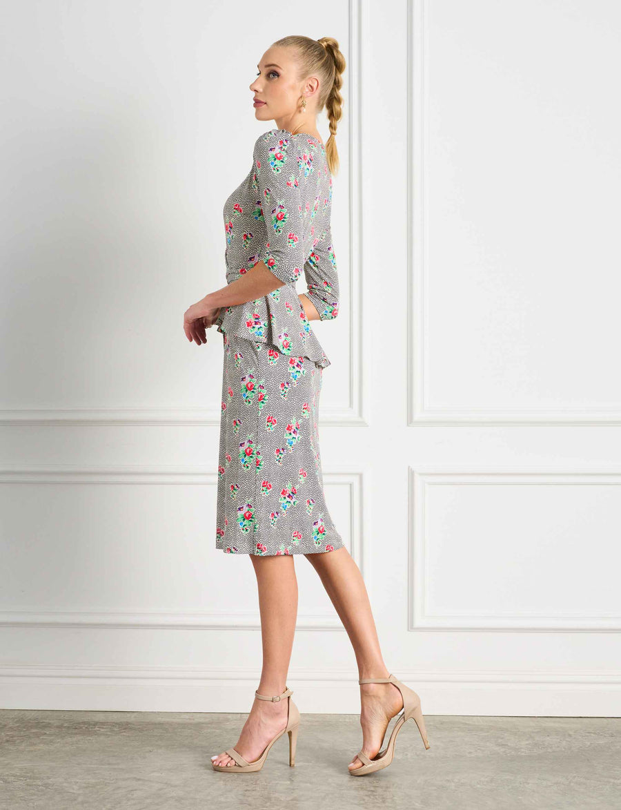Anais 'High Tea' Knee Length dress with Peplum