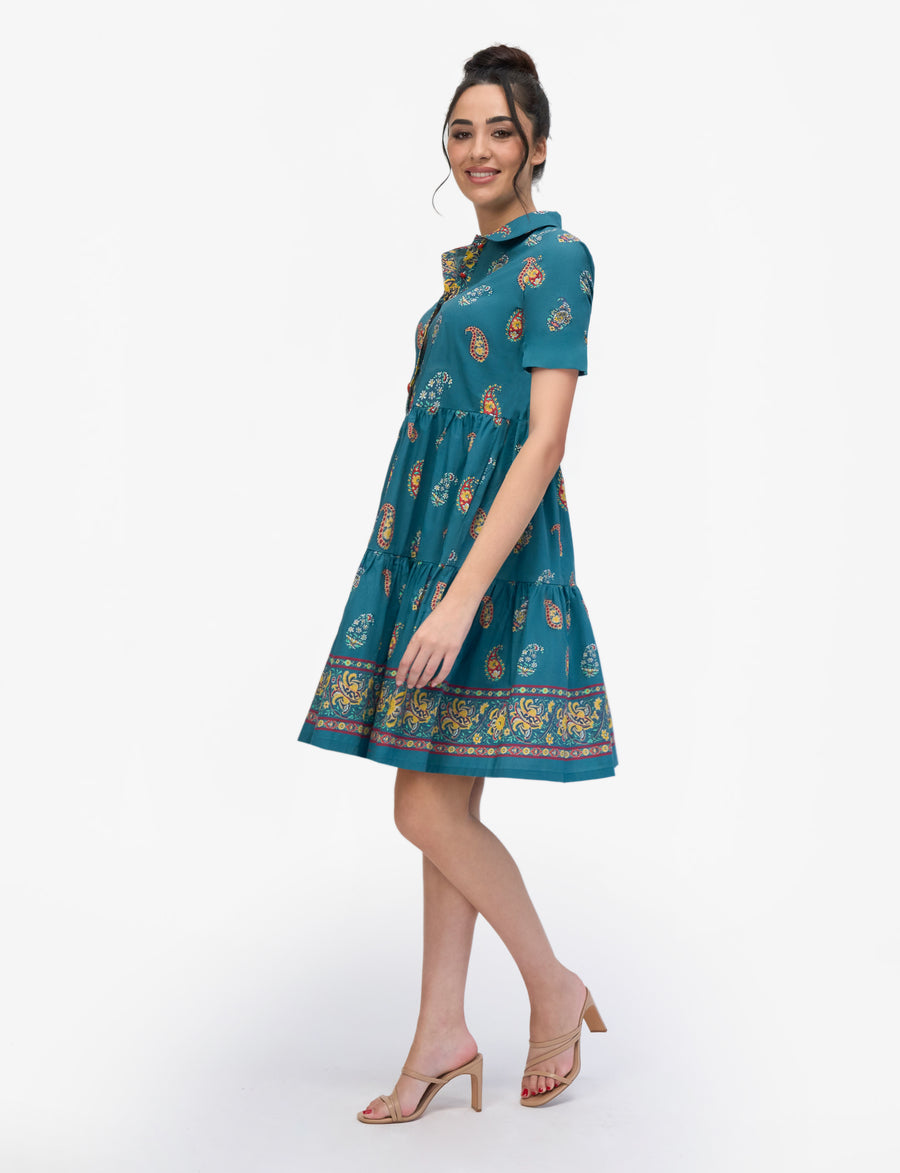 Agra 'Gianna' 100% Cotton Tiered Shift Dress