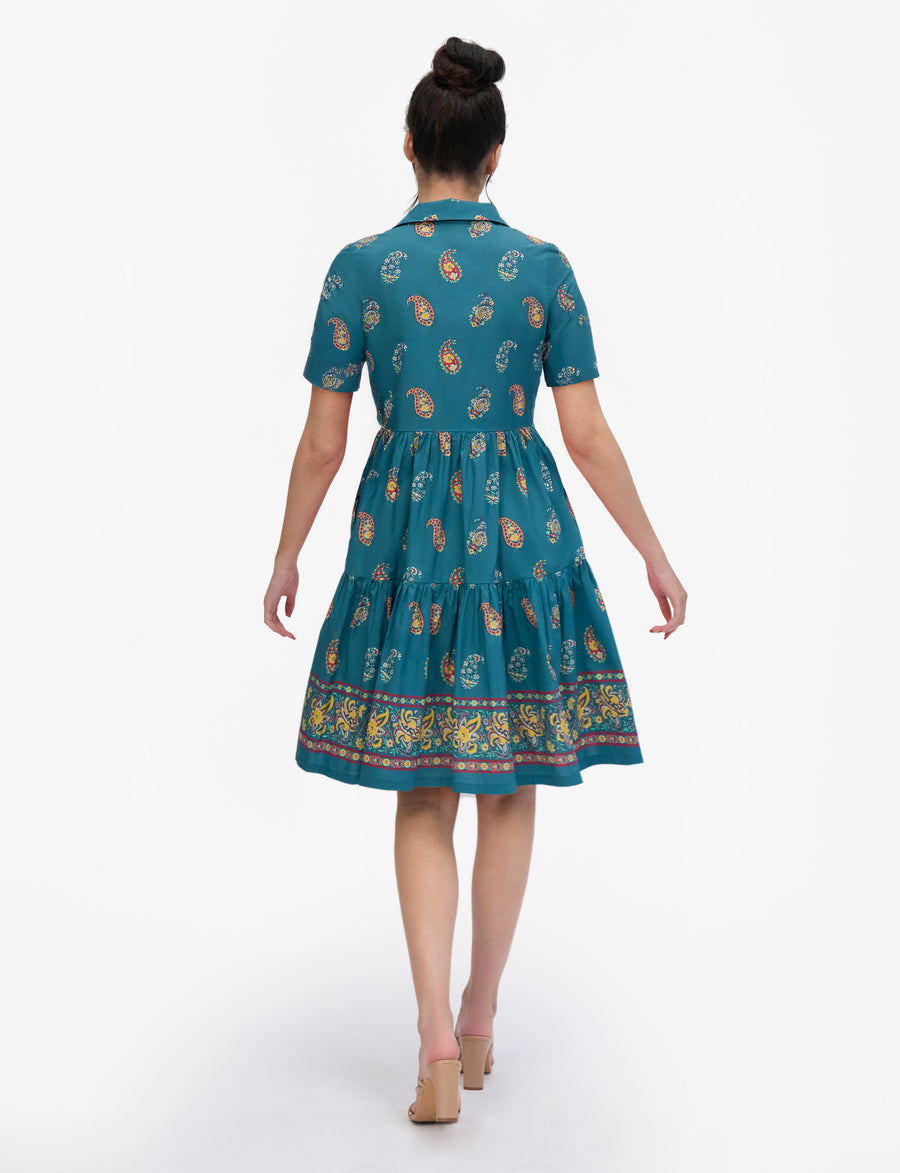 Agra 'Gianna' 100% Cotton Tiered Shift Dress