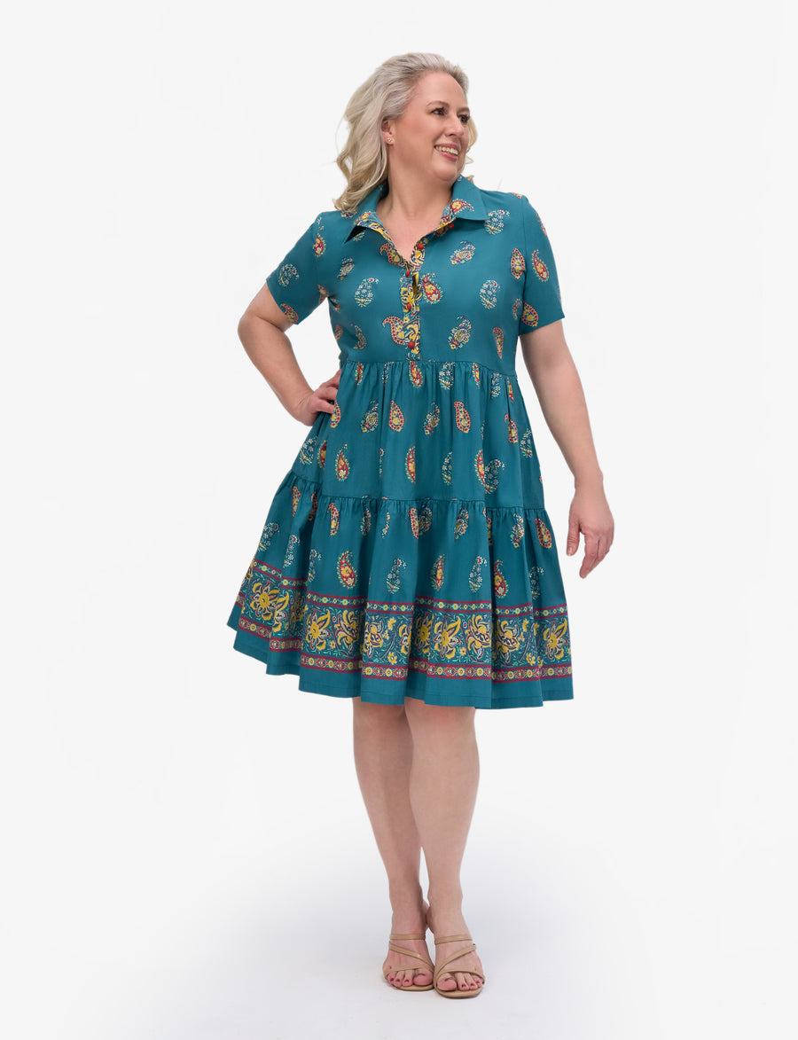 Agra 'Gianna' 100% Cotton Tiered Shift Dress