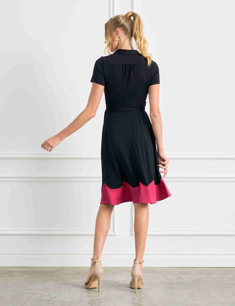Susanna 'LBD'  Pink Shirtmaker Knee Length Dress