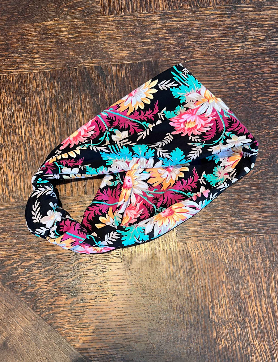 Printed Jersey 'Darling Dahlias' Headband FINAL SALE