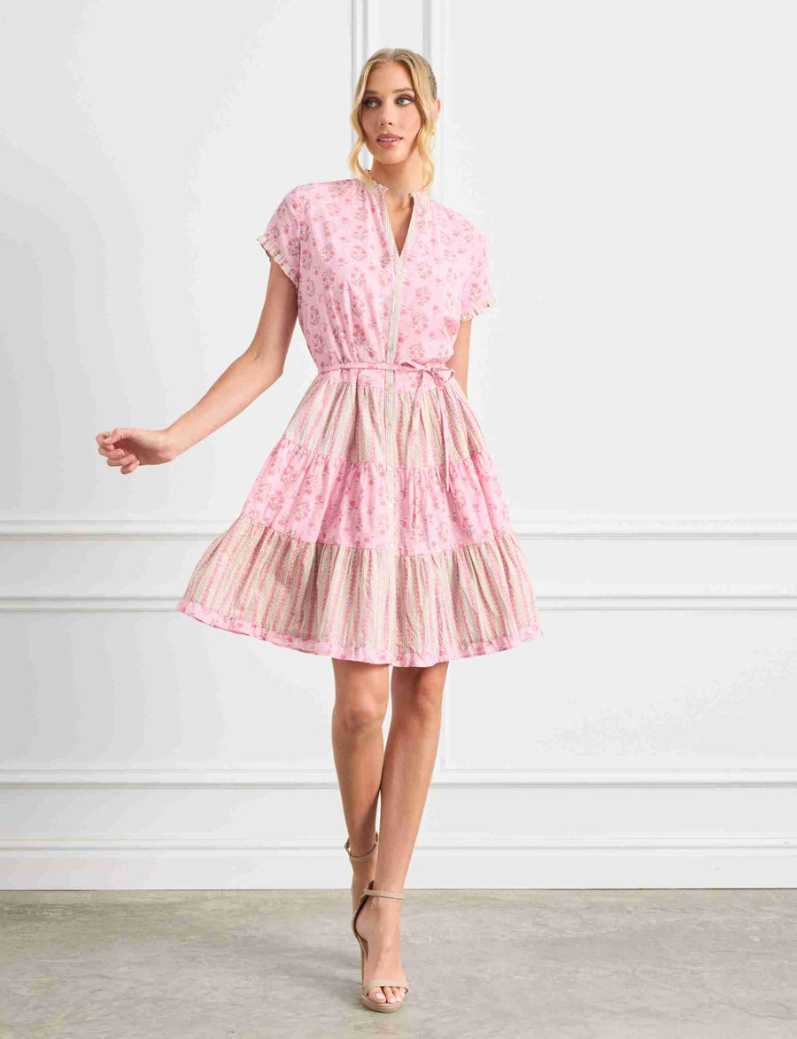 Simone 'Candy' Tiered Shift Shirtdress