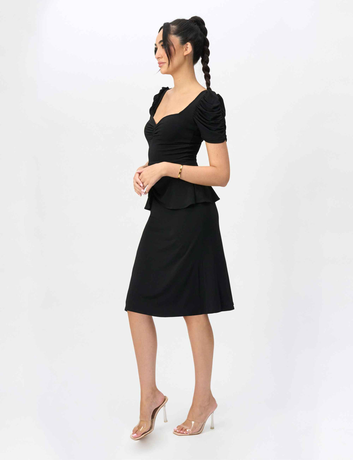 Teri 'LBD' Cocktail Dress with Ruched Sleeves - FINAL SALE
