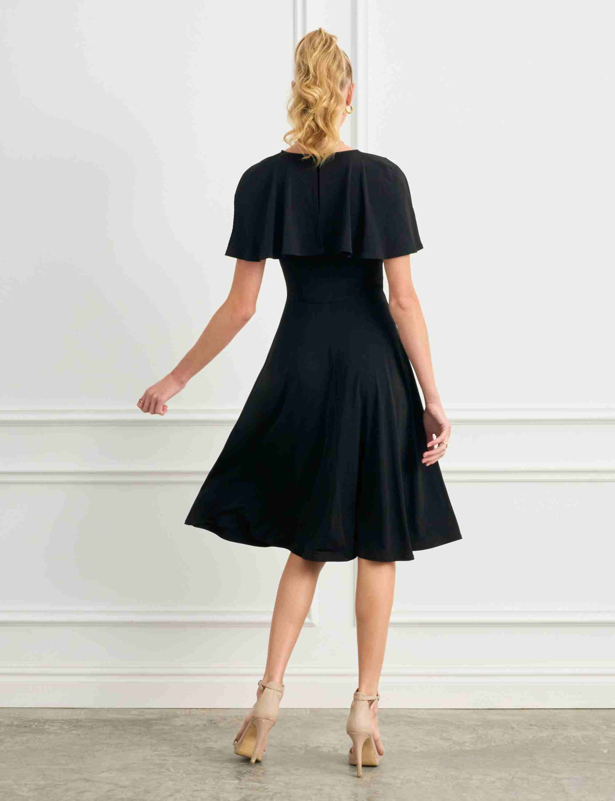 Enza 'LBD' Sailor Cape Black Cocktail Dress - FINAL SALE