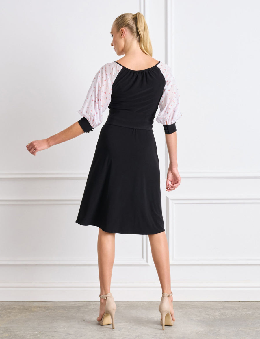 Belinda 'Cherry' Raglan Sleeve Knee Length Dress