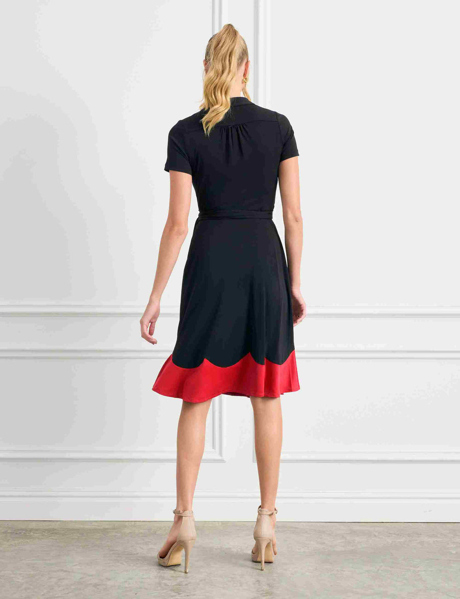 Susanna 'LBD'  Red Shirtmaker Knee Length Dress
