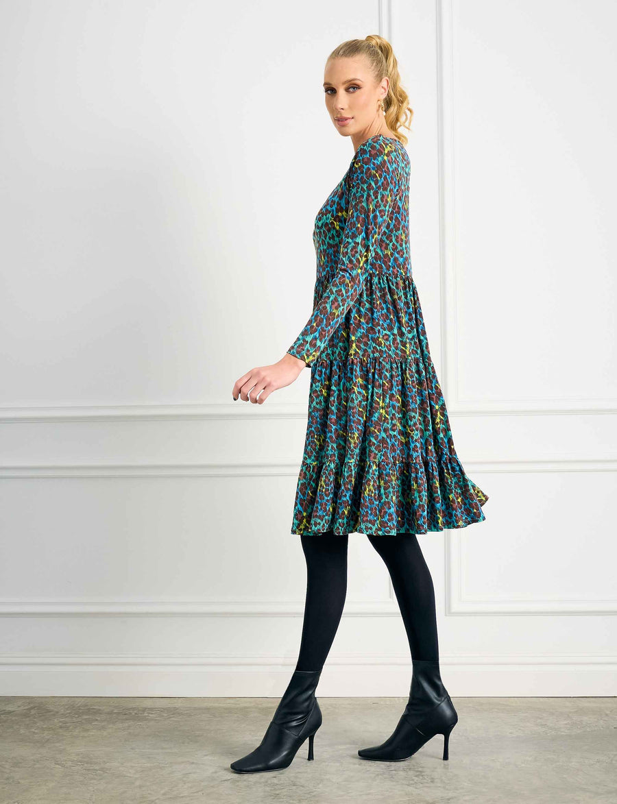 Ramona 'Leopard' Frill Shift Dress