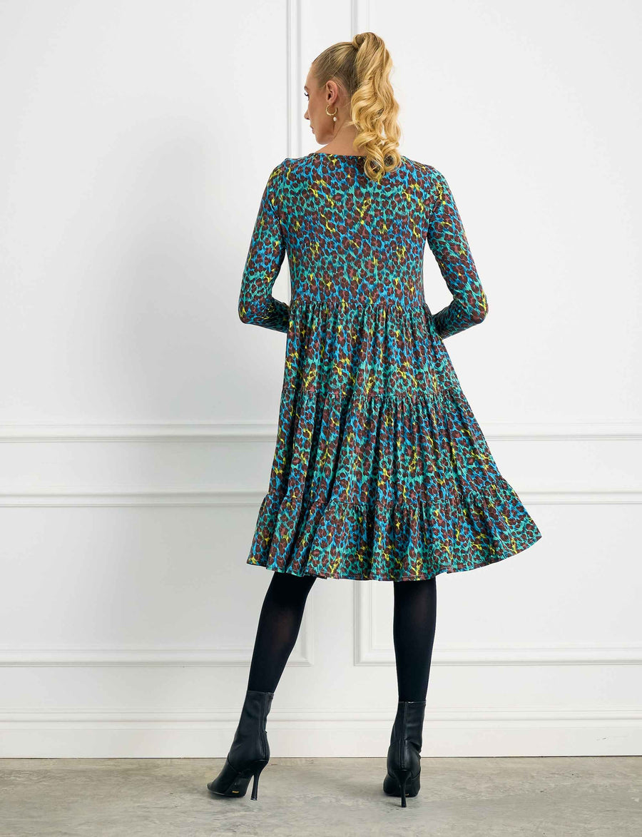 Ramona 'Leopard' Frill Shift Dress