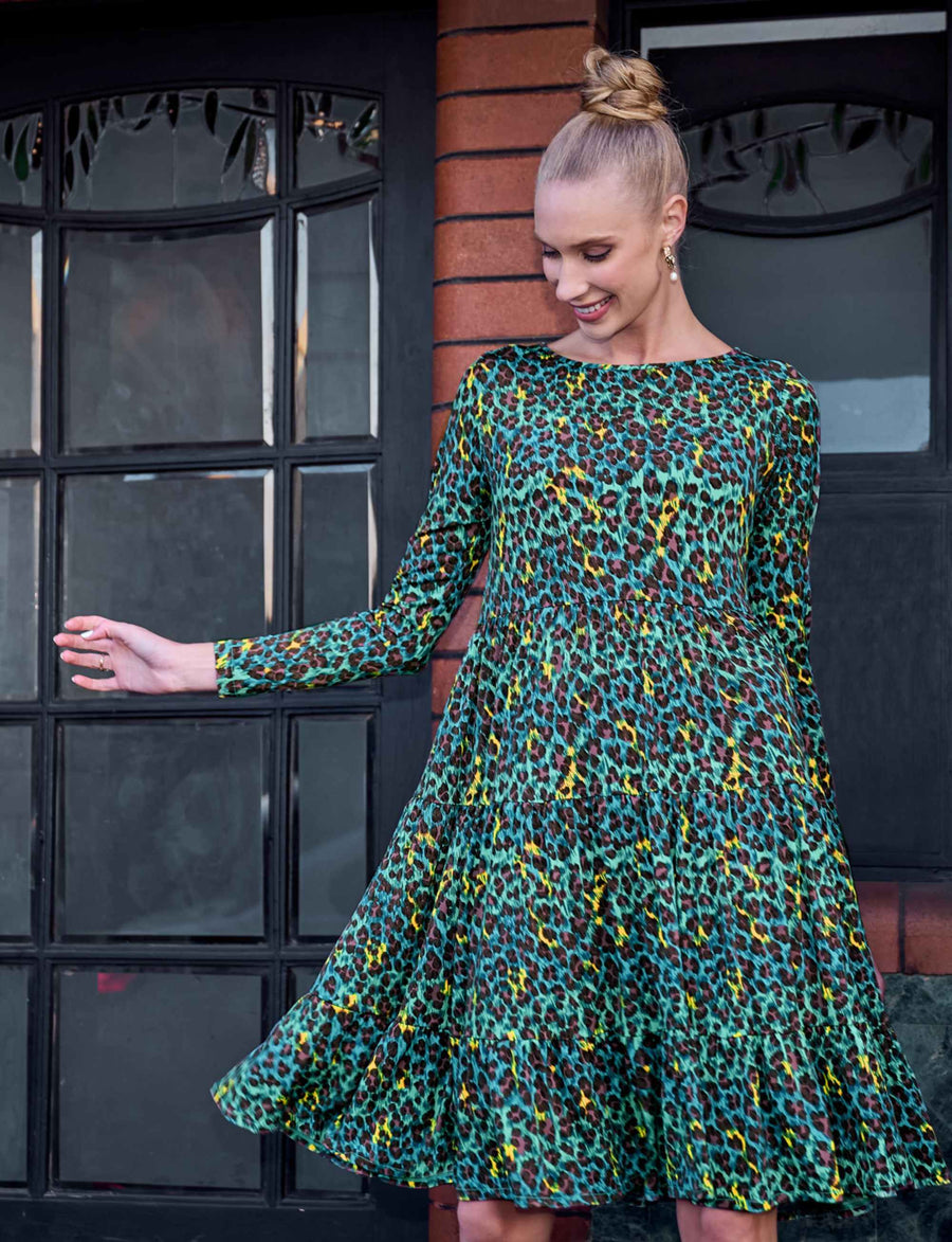 Ramona 'Leopard' Frill Shift Dress