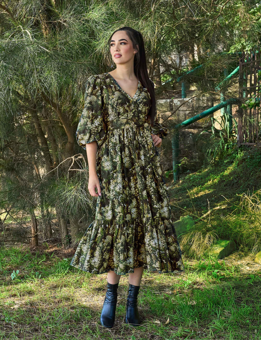 Siera 'Into The Woods' Loose Fit Double Tiered Dress NEW ARRIVAL