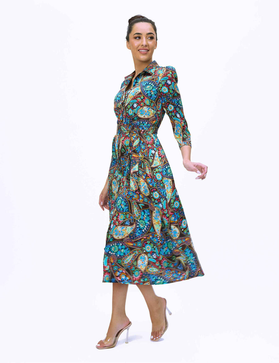 Paisley 'Kashmir' Limited Edition 100% Silk Shirtdress