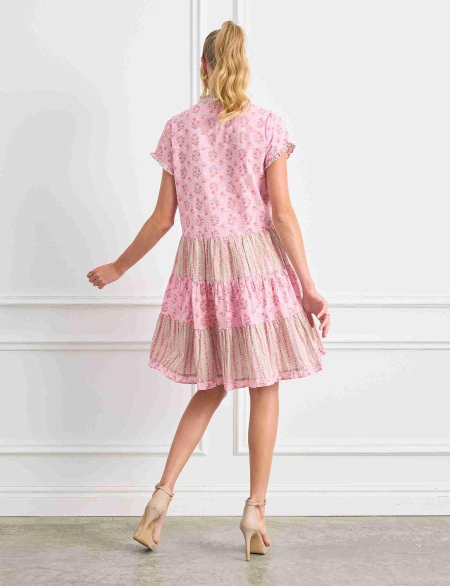 Simone 'Candy' Tiered Shift Shirtdress