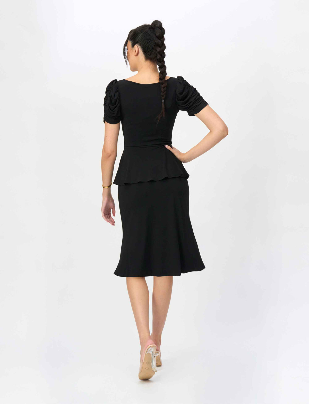 Teri 'LBD' Cocktail Dress with Ruched Sleeves - FINAL SALE