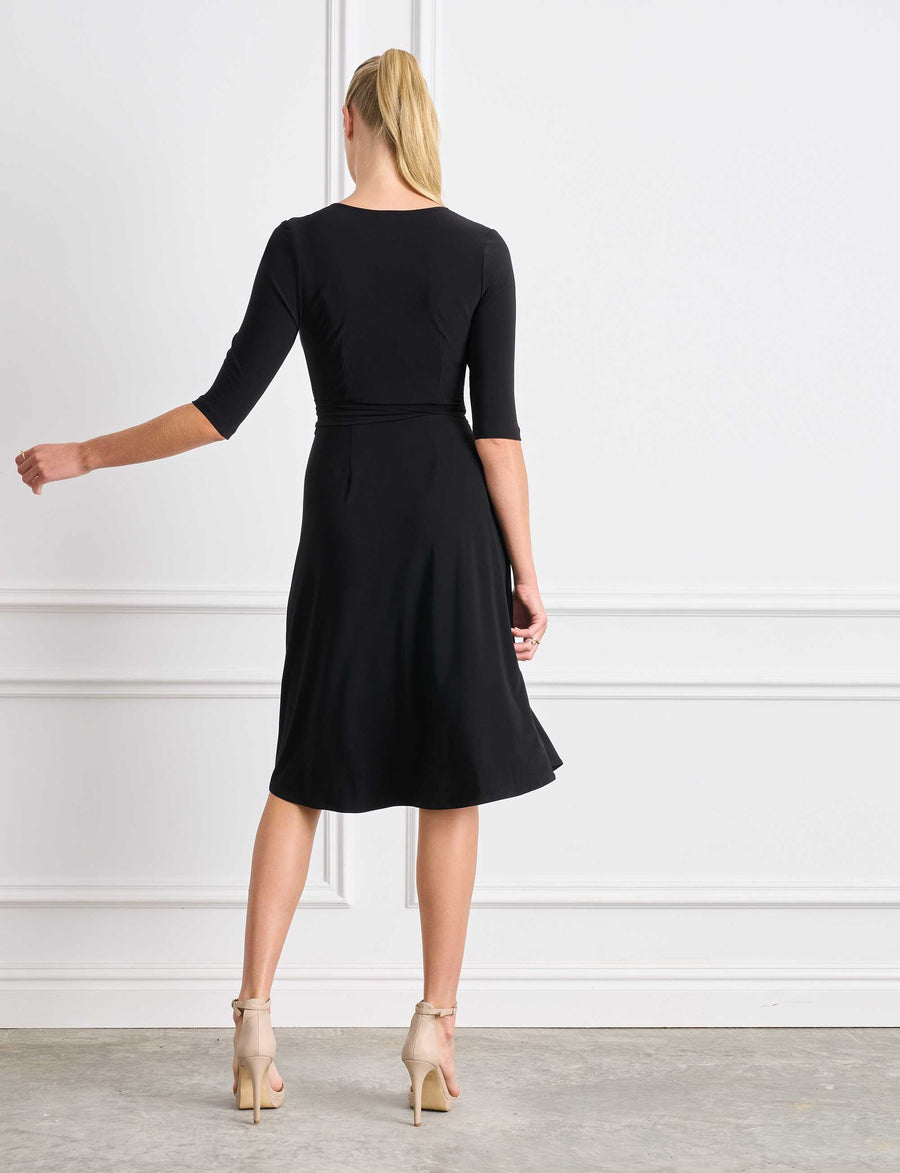 Mary True Wrap Knee Length Cutout Dress