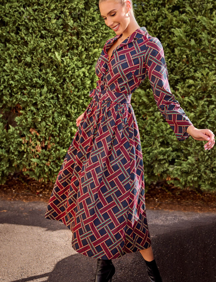 Rose 'Deco Delight' Midi Shirtdress