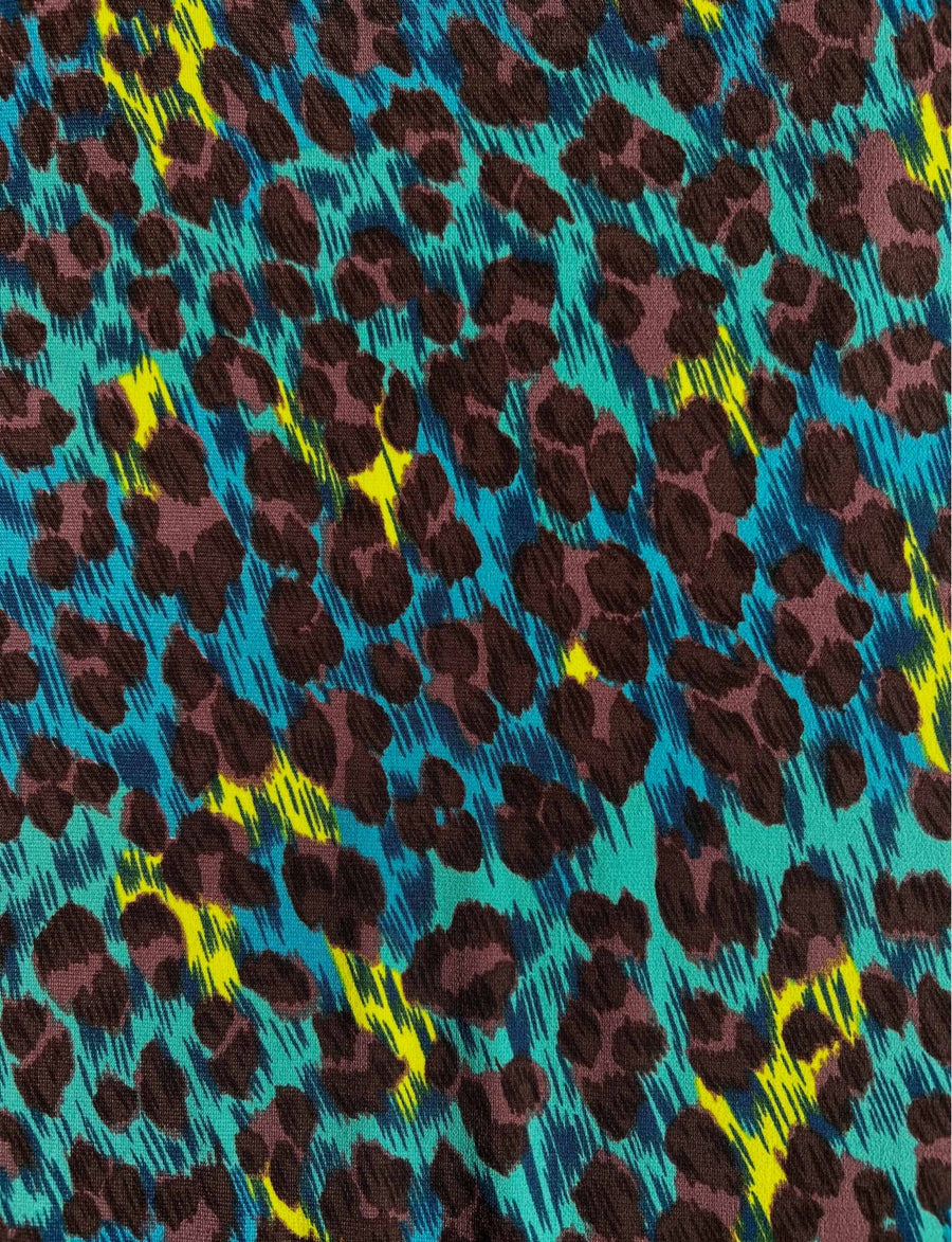 Eleanor "Leopard' Faux Wrap Dress with Belt
