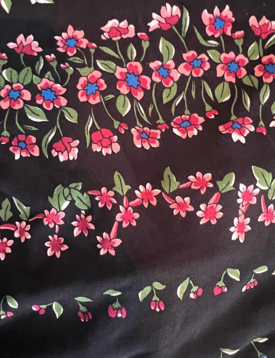 Printed Jersey Headband  'Black Floral' FINAL SALE