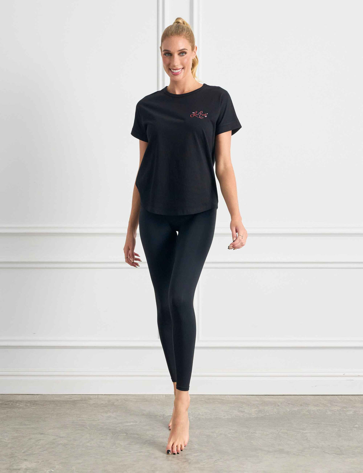 Charlotte 'Black' Signature Logo 100% Cotton T-Shirt FINAL SALE