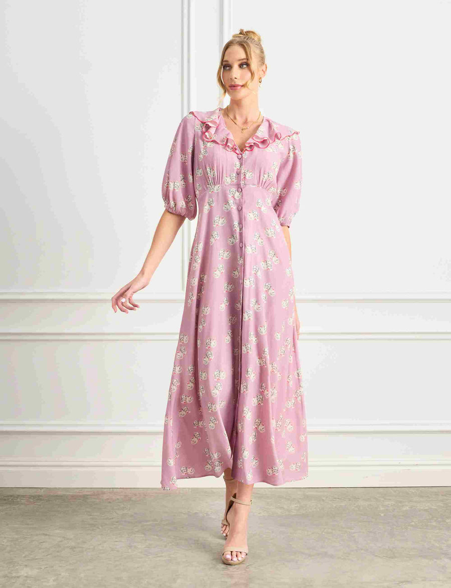 Coco 'Puppy Love' Empire Fit and Flare Midi Dress