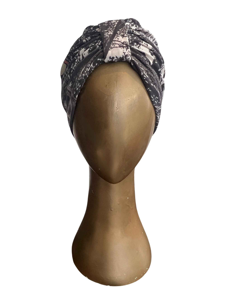 Printed Jersey Hair Turban 'Penguin March'