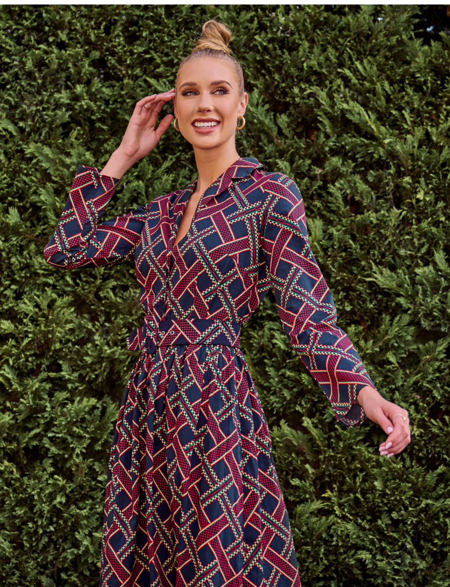 Rose 'Deco Delight' Midi Shirtdress