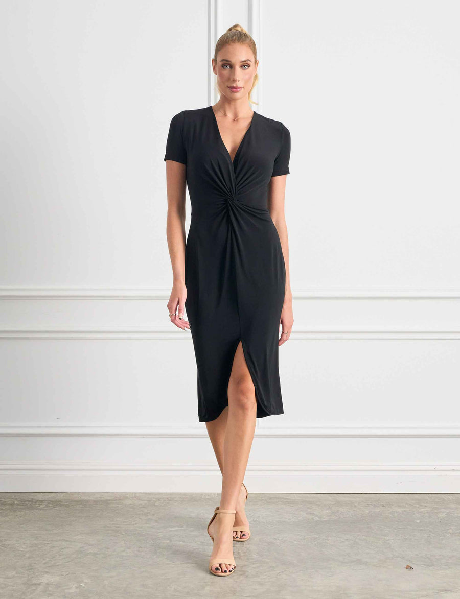 Roberta 'LBD'  Infinity Knot Midi Dress with Split