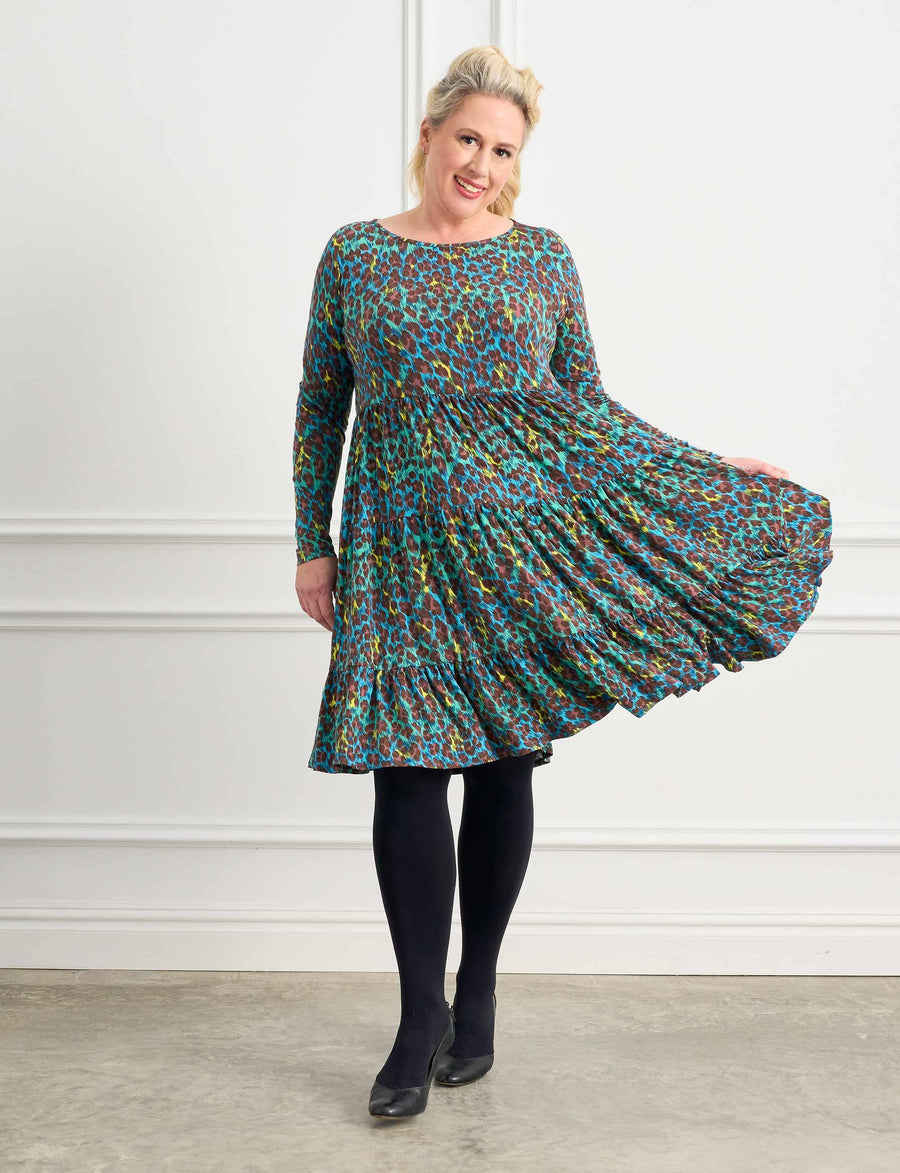 Ramona 'Leopard' Frill Shift Dress