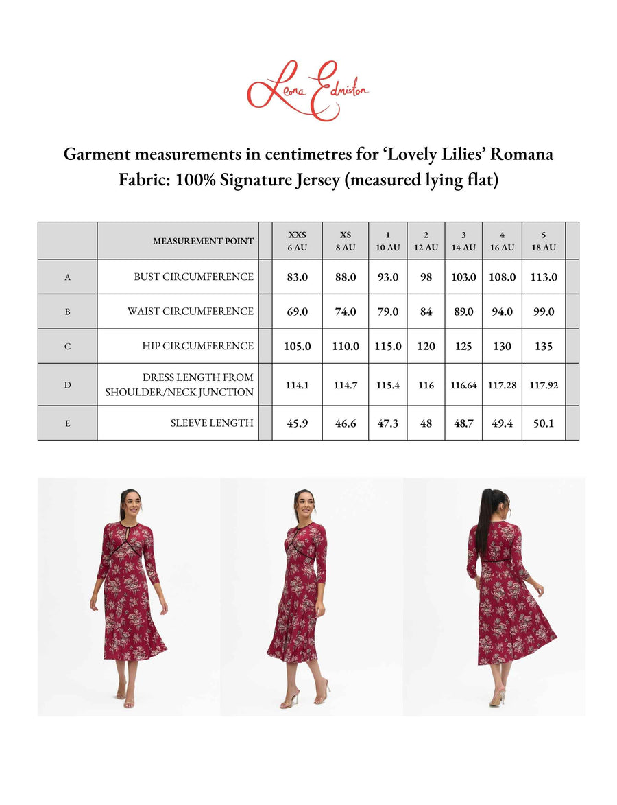 Romana 'Lovely Lilies' Empire Line Midi Dress NEW ARRIVAL