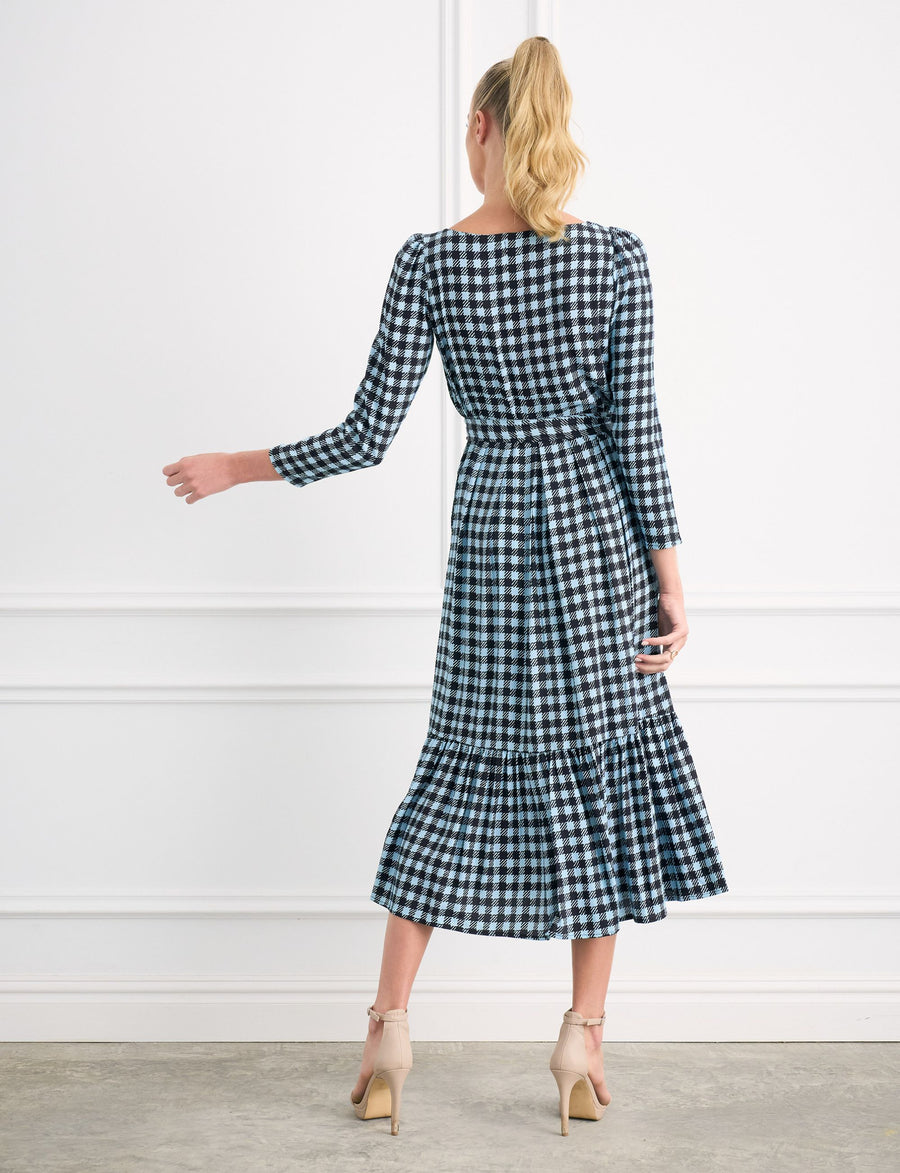 Celine 'Checkerboard' Fit and Flare Midi Dress