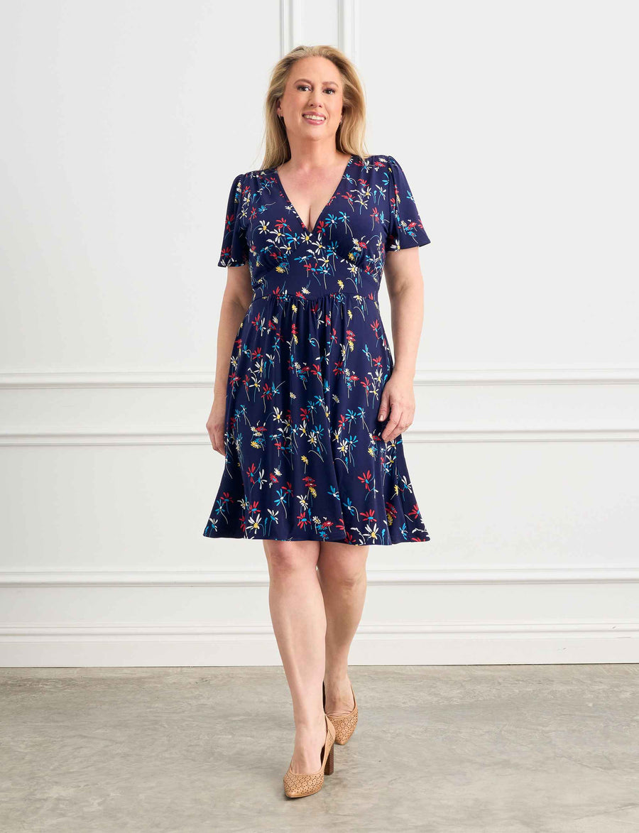 Juana 'Dashing Daisies' Butterfly Sleeve Dress