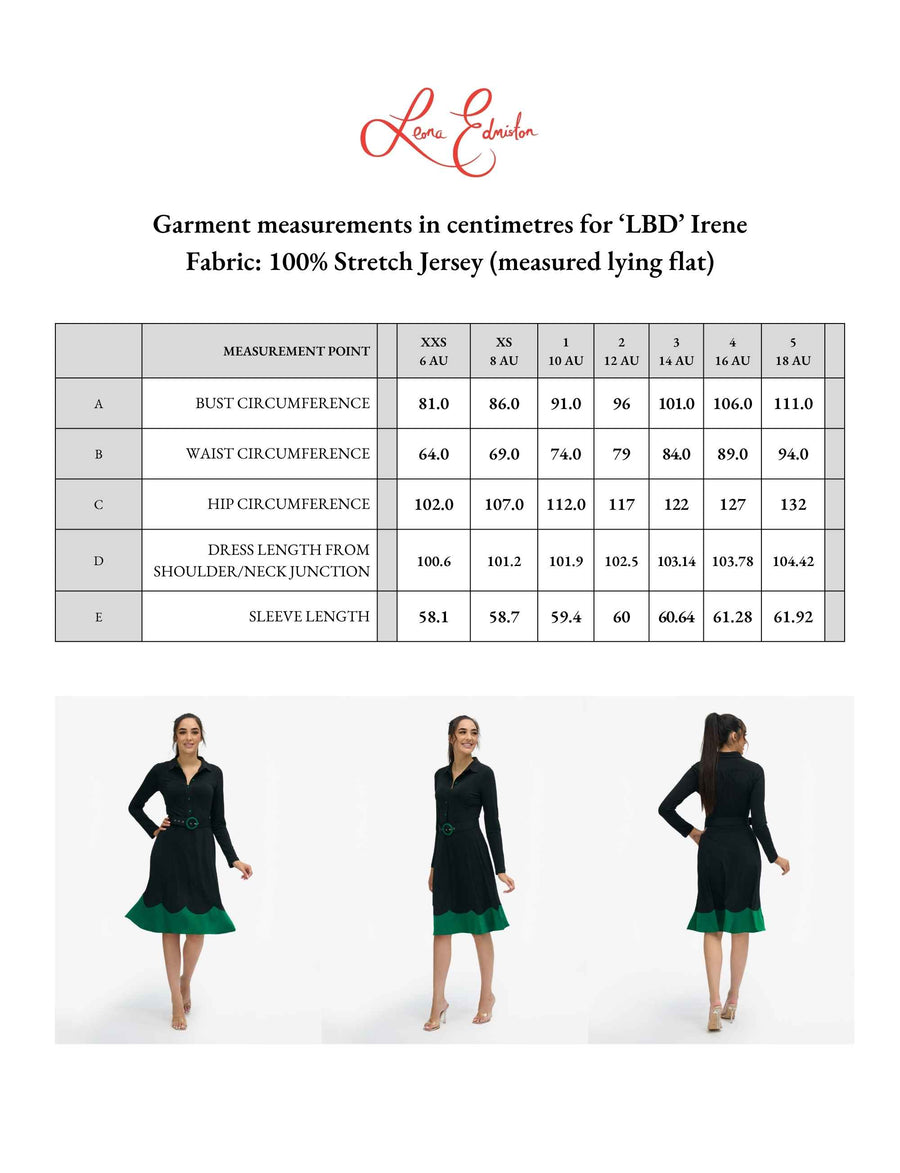 Irene 'LBD' Green Shirtmaker Dress NEW ARRIVAL