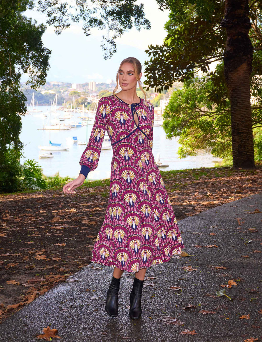 Cleopatra 'Valley Of The Nile' Empire Line Midi Dress FINAL SALE