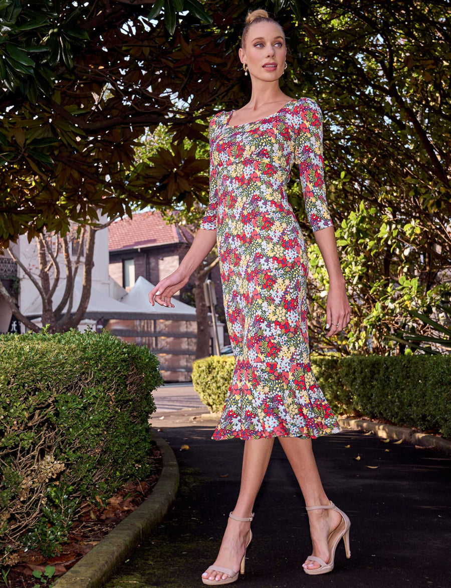 Ilaria  'A Floral Affair' Empire Line Midi dress