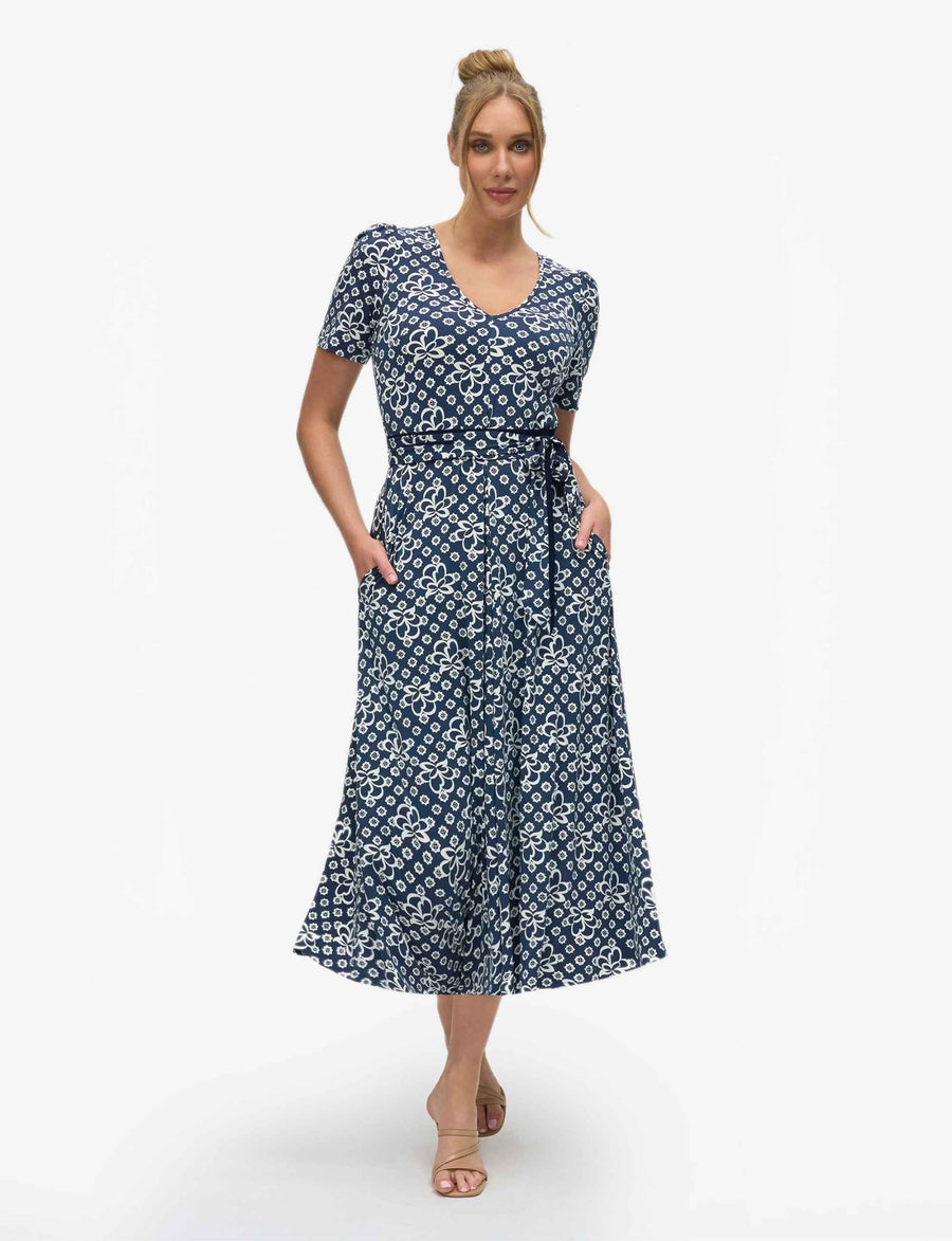 Cristalle 'Alhambra' Maxi Belt Dress