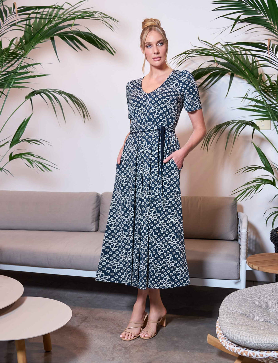 Cristalle 'Alhambra' Maxi Belt Dress