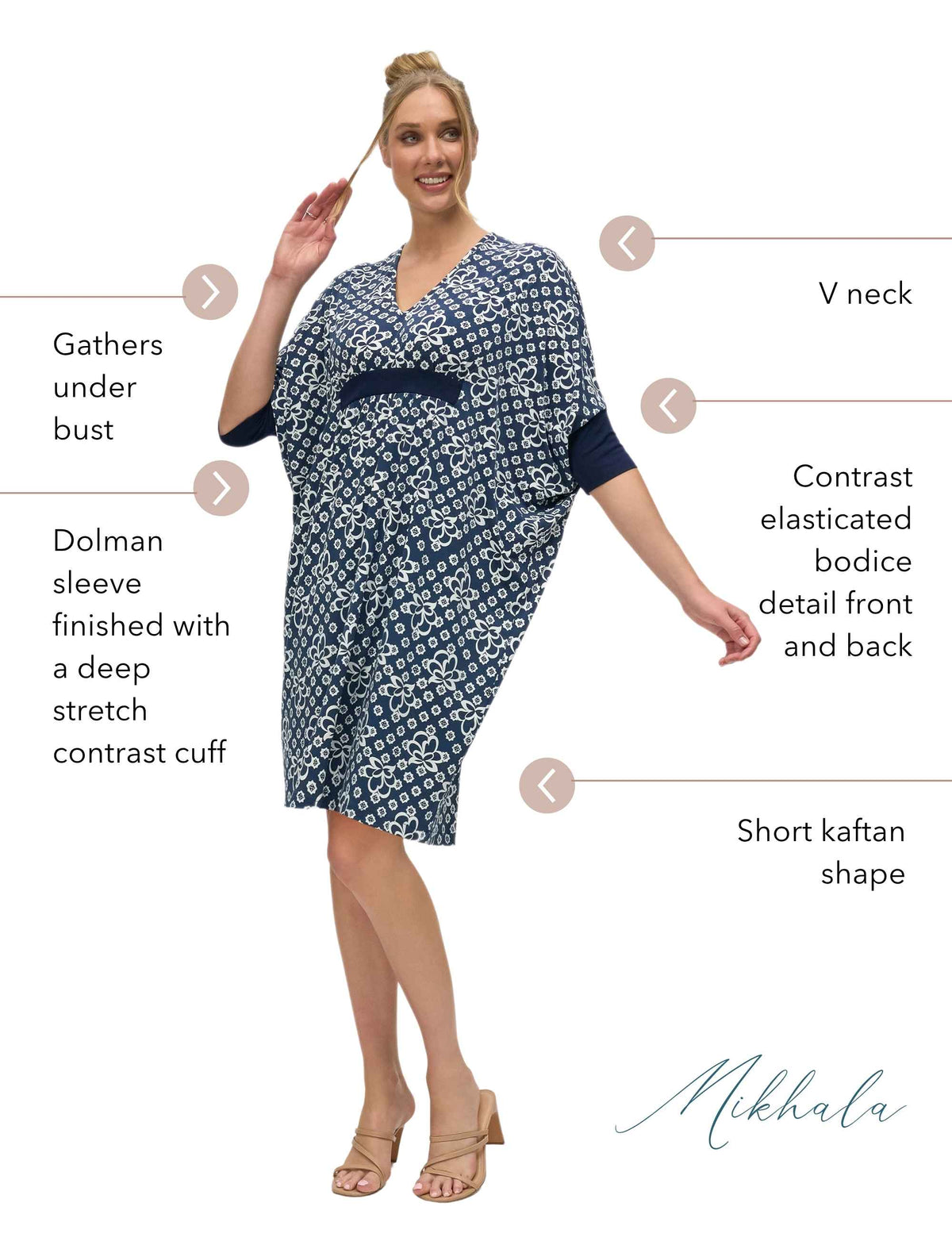 Mikhala 'Alhambra' V-Neck Kaftan Dress - FINAL SALE