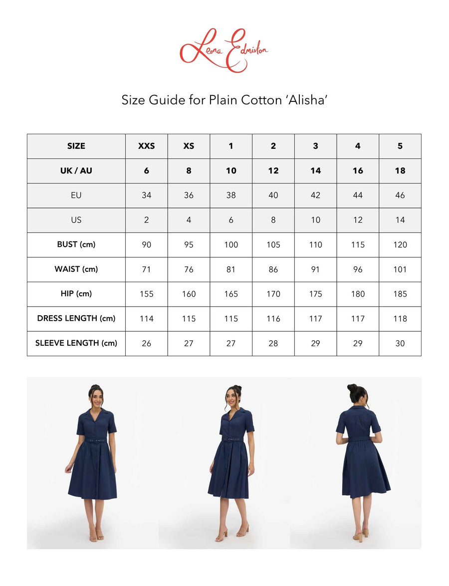 Alisha 'Navy' 100% Cotton Shirtdress