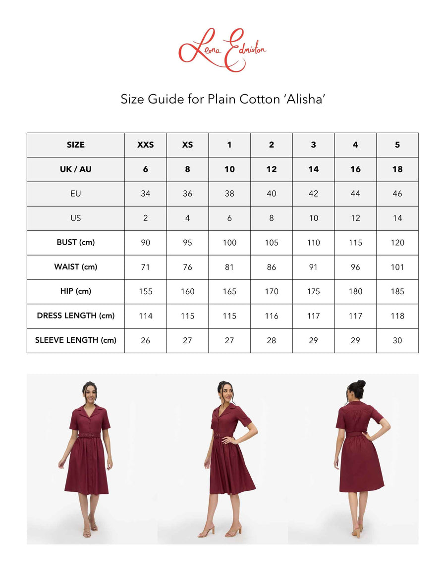 Alisha 'Red Berry' 100% Cotton Shirtdress